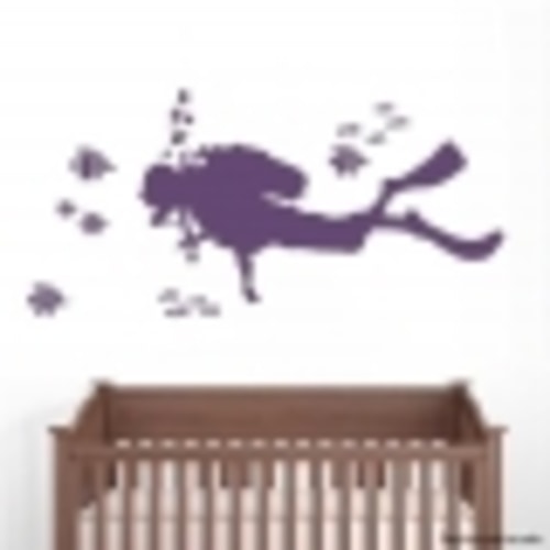 Scuba Diver Wall Decal | Scuba Diver Wall Sticker | Wallums