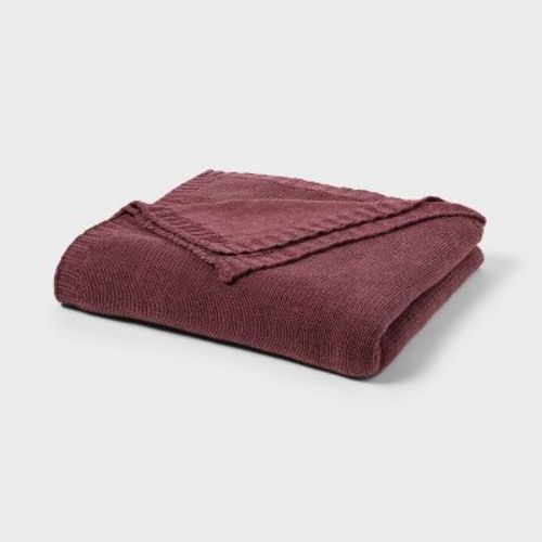 Full/queen Knit Blanket Maroon - Threshold™