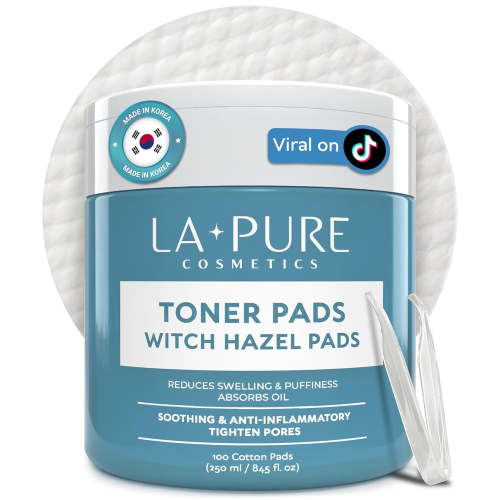 LA PURE Facial Toners & Astringents Exfoliating Pads, 100 Count
