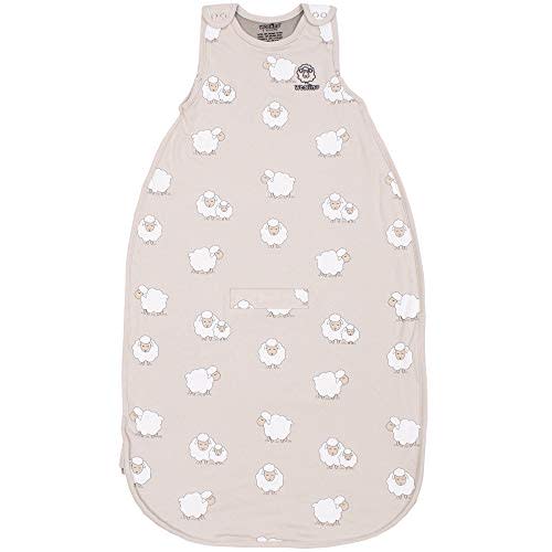 Woolino 4 Season Baby Sleep Sack - Ultimate Merino Wool and Organic Cotton Baby Sleeping Bag - Two-Way Zipper Adjustable Universal Size Sleep Sack for Baby (2-24 Months) - Sheep
