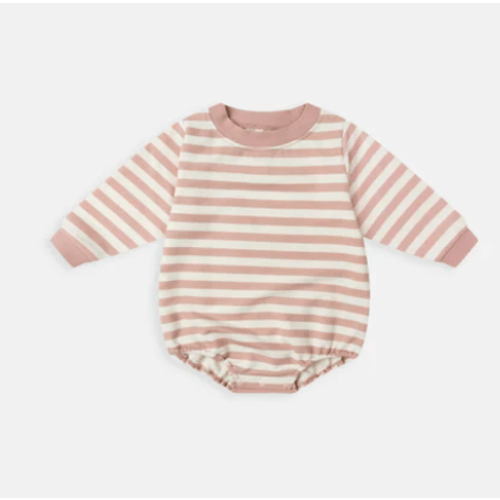 Crewneck Bubble Romper || Pink Stripe – Quincy Mae