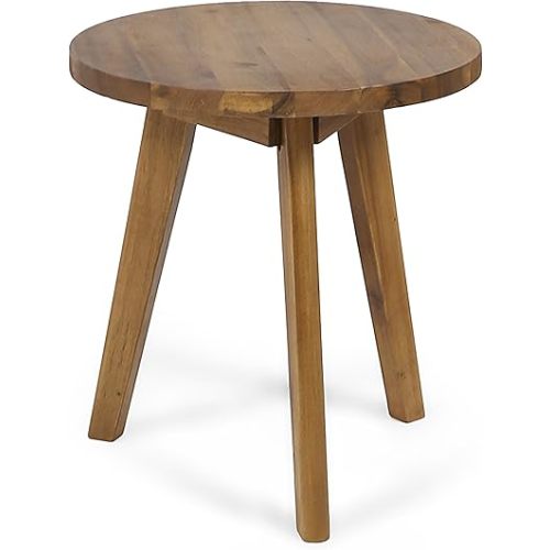 Christopher Knight Home Gino Outdoor Acacia Wood Side Table, Natural Finish
