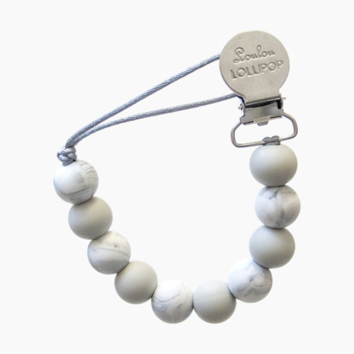 Loulou Lollipop Lolli Silicone Pacifier Clip - Briar Marble