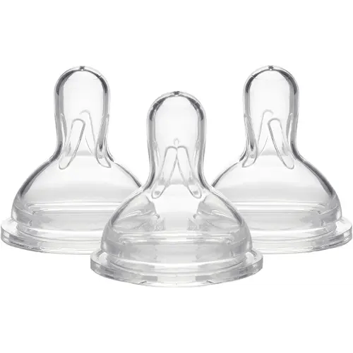 Medela Slow Flow Bottle Nipples with Wide Base, Baby Newborns Age 0-4 Months, Compatible with All Medela Breast Milk Bottles, Made Without BPA, 3 Count (Pack of 1)