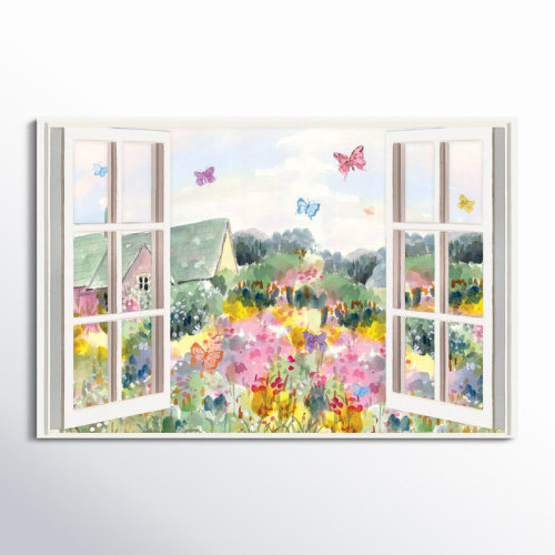 Sand & Stable™ Baby & Kids Bryant Magical Butterfly Garden Canvas Art & Reviews | Wayfair