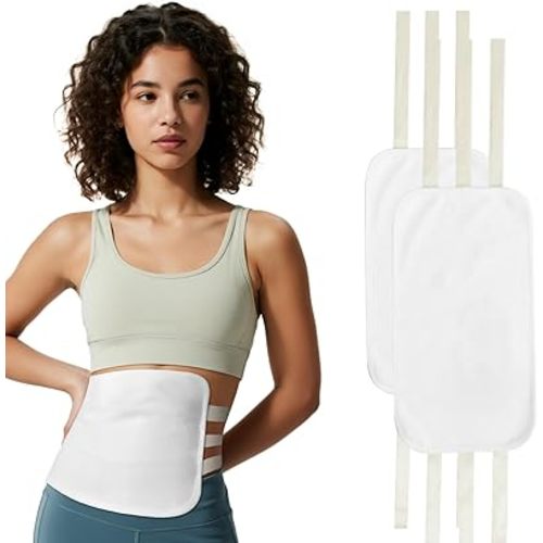 Organic Castor Oil Pack Wrap, Reusable & Adjustable with 6 Straps, Less-Mess Castor Oil Pack Wrap for Stomach & Liver Detox, Anti-Leak Cotton Flannel Compress, Machine Washable