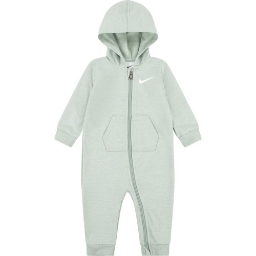 Baby Hooded French Terry Romper, 12M, Mica Green Heather