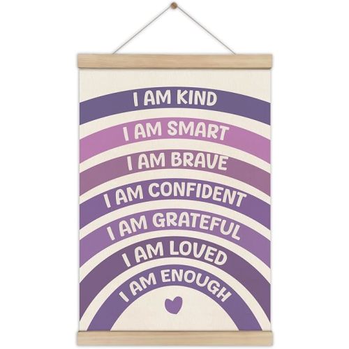 Purple Wall Decor - Positive Affirmations Wall Art, Purple Girls Room Decor