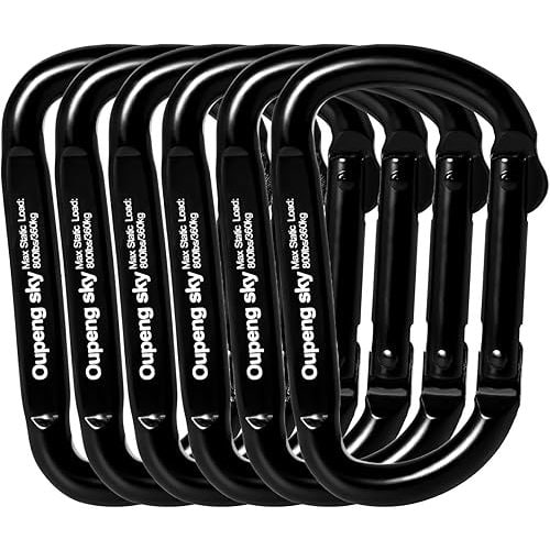 Carabiner Clip - Heavy Duty Carabiners Carabeaner D Ring Shape,Key Chain Clip Hook,Keychain Clip,Multipurpose for Camping, Hiking,Backpacking or Other Outdoor Activities.
