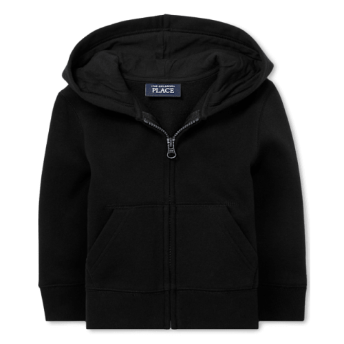 Baby and Toddler Fleece Zip Up Hoodie - Black