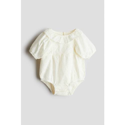 EYELET EMBROIDERED ROMPER SUIT