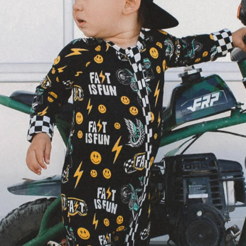 Little Trouble Fast Is Fun Bamboo Jammies | Little Trouble
