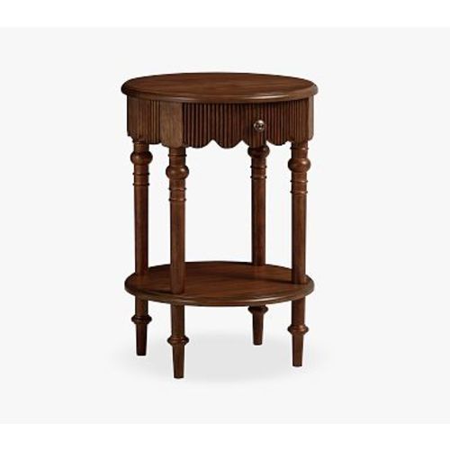 Chris Loves Julia Turned Wood Side Table, Heritage Walnut, UPS Delivery