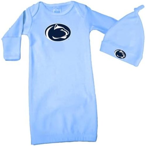 Penn State Nittany Lions Baby Layette Gown and Knotted Cap Set 0-3 Months