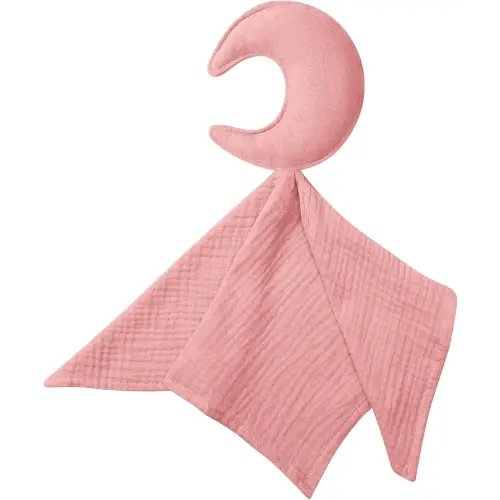 Organic Cotton Moon Loveys Soft & Breathable Newborn Security Blanket, Perfect Present for Baby Newborns, Toddlers Boy Girl, Gender Neutral. Muslin Fabric for Comfortable Sleep & Play