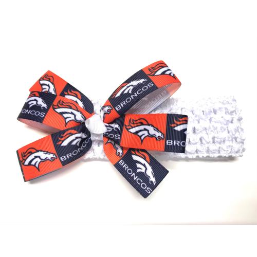Baby Girls Denver Broncos Headband Newborn Girl Broncos Football NFL Hair Bow
