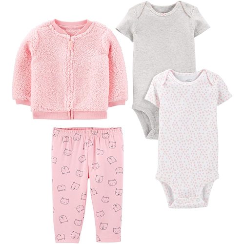 Simple Joys by Carter's Baby Girls' 4-Piece Jacket, Pant, and Bodysuit Set