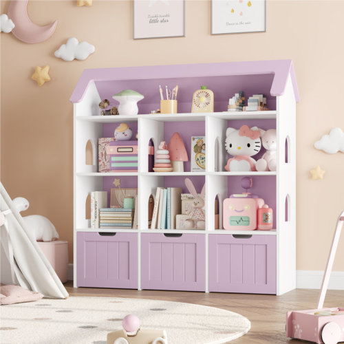 Harper Orchard Kids' Dollhouse Bookcase for Playroom, Living Room, Toy Storage & Reviews | Wayfair