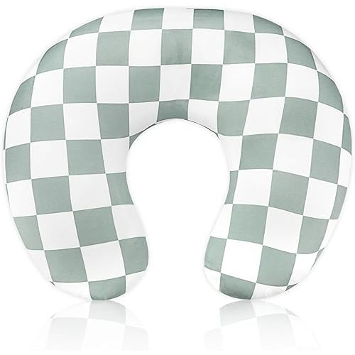 DILIMI Nursing Pillow Cover, Stretchy Removable Case for Breastfeeding Pillows, Ultra Soft Comfortable Slipcover for Baby Girl and Boy, Checkerboard Grid