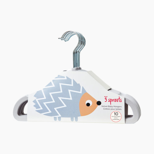 3 Sprouts Children's Hangers Component - Grey, 10 Pack