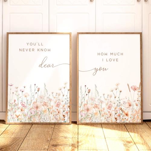 Boho Nursery Wall Art, Wildflower Nursery Decor, Botanical Print, Floral Nursery Art, Girl Nursery Decor, Baby Shower Gift Above the Crib