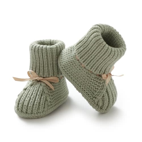 mimixiong Baby Booties Newborn Infant Sock Shoes Hand Knitting Crochet Boy and Girl Cozy Shoes