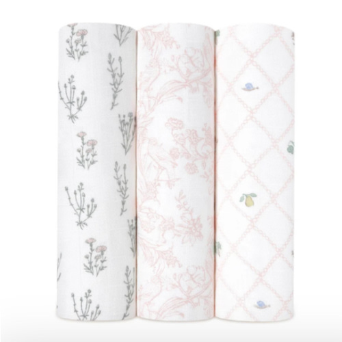 French Floral Silky Soft Swaddle 3 Pack | aden + anais