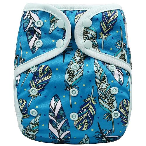 OsoCozy One Size Cloth Diaper Covers - Adjustable Snap Fit & Double Leg Gussets for Baby Boys & Girls from 8-35 Pounds. Use with Prefold, Flat or Fitted Cloth Diapers or Snap-in Inserts.