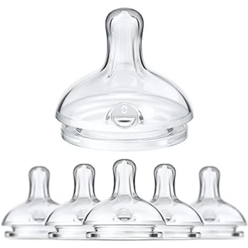 Smilo Anti-Colic Bottle Nipple, Newborn Flow 0M+, Stage 0 Suitable from Birth to 2 Months, Smooth Flow Anti-Colic (Pack of 6)