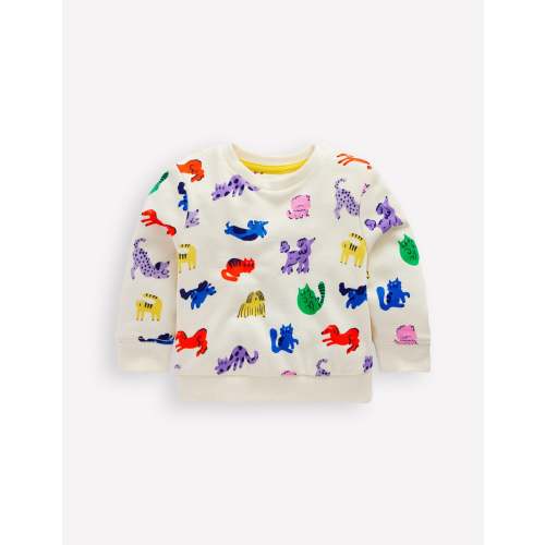 Printed Sweatshirt-Multi Spaced Rainbow Pets