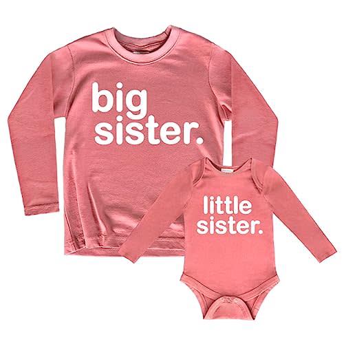 big sister little sister matching outfits shirts set baby toddler newborn girls