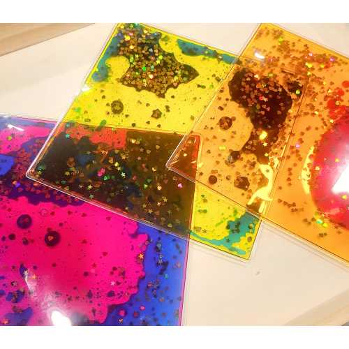 Sensory Mat | Sensory Bag, Squish Panel, Squish Mat, Squish Square, Liquid Motion, Fidget, Stim Toy, Autism Toy, Color Mixing, Educational,
