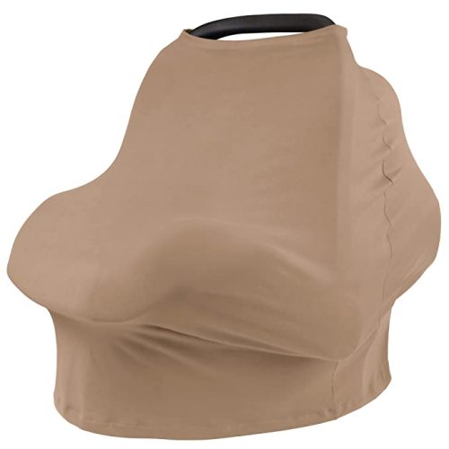 Konssy Baby Car Seat Covers- Multi-use Carseat Canopy for Babies, Stretchy Infant Carseat Cover Boy, Shower Gifts for Unisex Boys and Girls