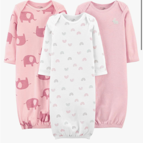 Simple Joys by Carter's Baby Girls' 3-Pack Cotton Sleeper Gown