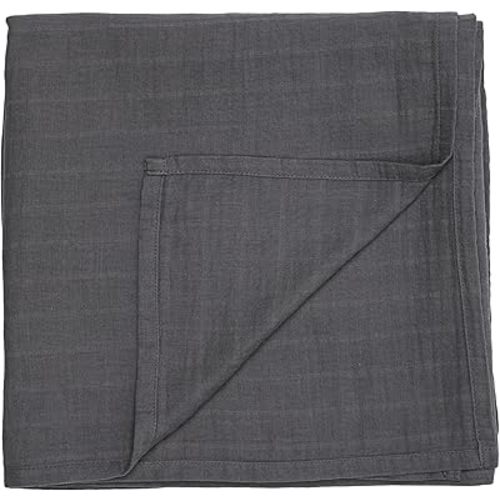 Organic Cotton Muslin Swaddle Blanket (Soft Grey)