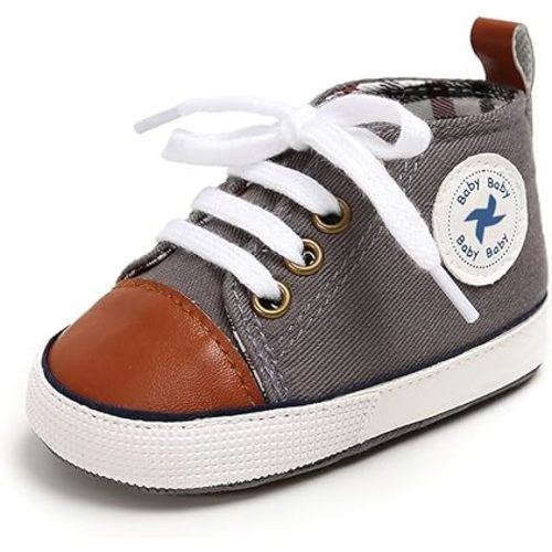 Baby Girls Boys Shoes Soft Anti-Slip Sole Newborn First Walkers Star High Top Canvas Denim Unisex Infant Sneaker