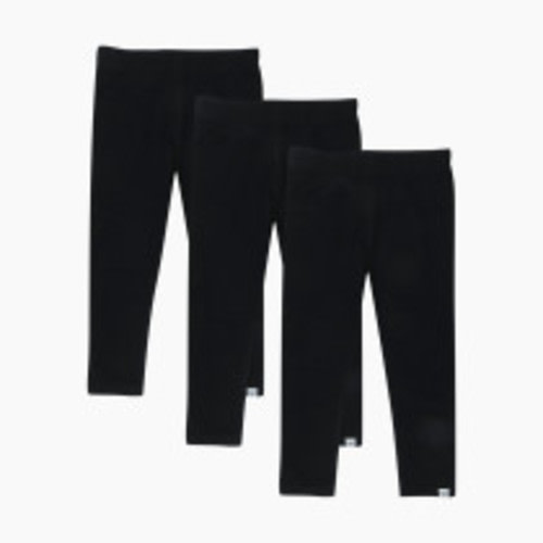 Honest Baby Clothing 3-Pack Organic Cotton Leggings - Black, 3-6 M