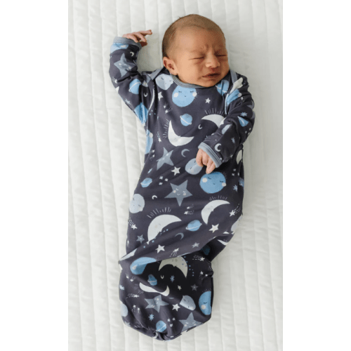 Blue To the Moon & Back Infant Gown - Little Sleepies