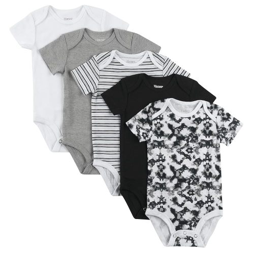 Hanes Baby Bodysuits, Ultimate Flexy Short Sleeve for Boys & Girls, 5-Pack