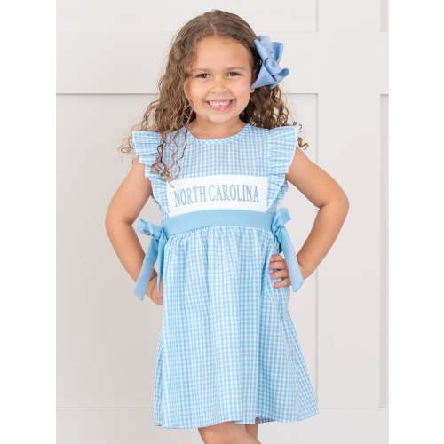 North Carolina Smocked Gingham Dress