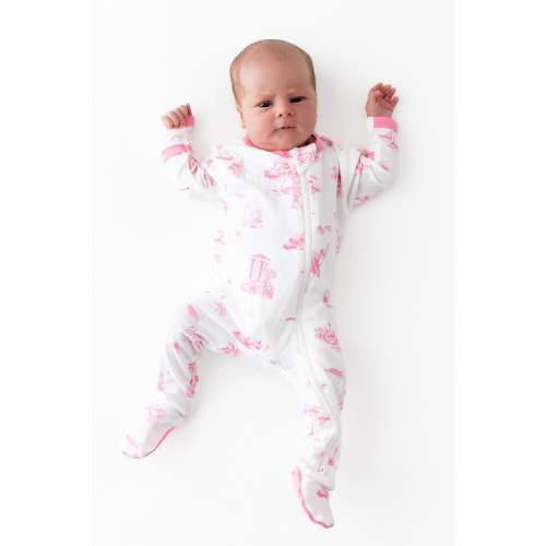 Zippered Footie in Toile Ballet