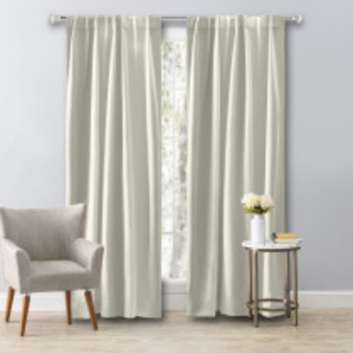 Ricardo Trading Ultimate Black-Out 2-Way Pocket Window Panel Curtain - Ivory, 56"W X 84"L