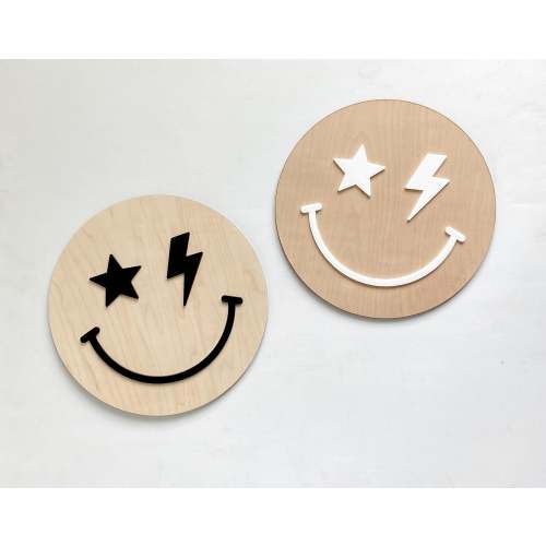 Rad Happy Face Wooden Wall Sign | Boho Kids Room & Nursery Decor – Easton Timber Co