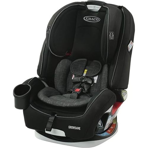 Graco Grows4Me 4-in-1 Car Seat, Convertible Infant to Toddler Car Seat and Booster, West Point Design, for 10 Years of Safe, Comfortable Journeys