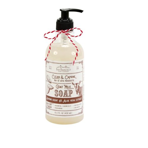 San Francisco Soap Company Clean & Caprine Goat Milk Hand Soap | Almond | Dye-Free Hand Soap | Enriched with Nourishing Goat Milk | Unisex Fragrance | 15.5 Fl oz