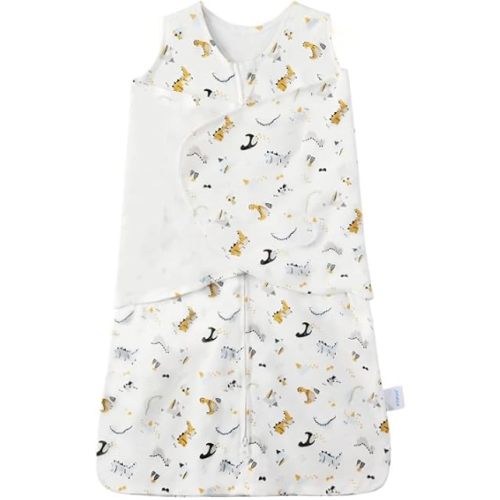 Swaddle-Blanket Baby Girl & Boy Swaddles Newborn Infant Transition 100% Cotton Wrap Blankets, 3-Way Adjustable Wearable Blanket, TOG 1.0 (Dinosaur, 3-6 Month)