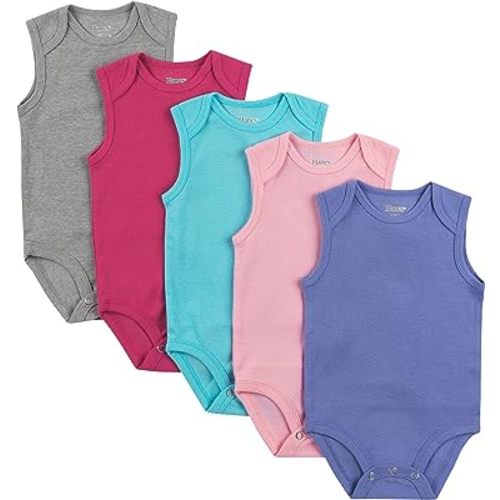 Hanes Unisex-Baby Hanes Baby Bodysuits, Ultimate Flexy Sleeveless For Boys & Girls, 5-Pack