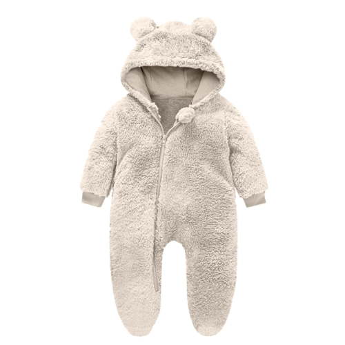 FAIWAD Newborn Baby Fleece Footie Snowsuit Unisex Winter Warm Thicken Zip Up Hooded Outfits for Girls Boys