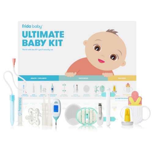 Frida Baby Ultimate Baby Kit, 10 piece New Born Essentials Gift Set Includes Wellness Sick Day, Gas Relief, Grooming Tools & Teething Toys