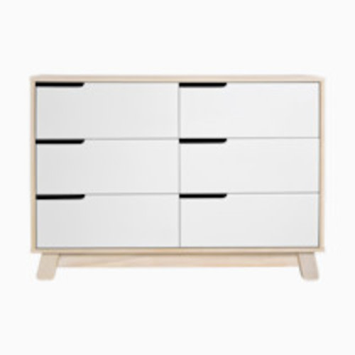 babyletto Hudson 6-Drawer Double Dresser - Washed Natural / White